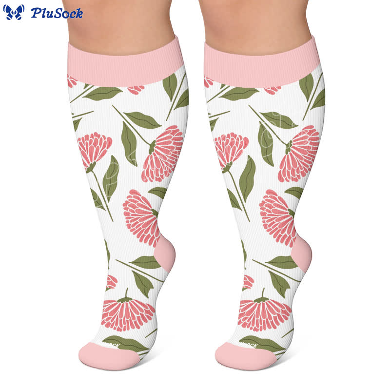 Plusock Plus Size Navy Leaf Compression Socks - image 6