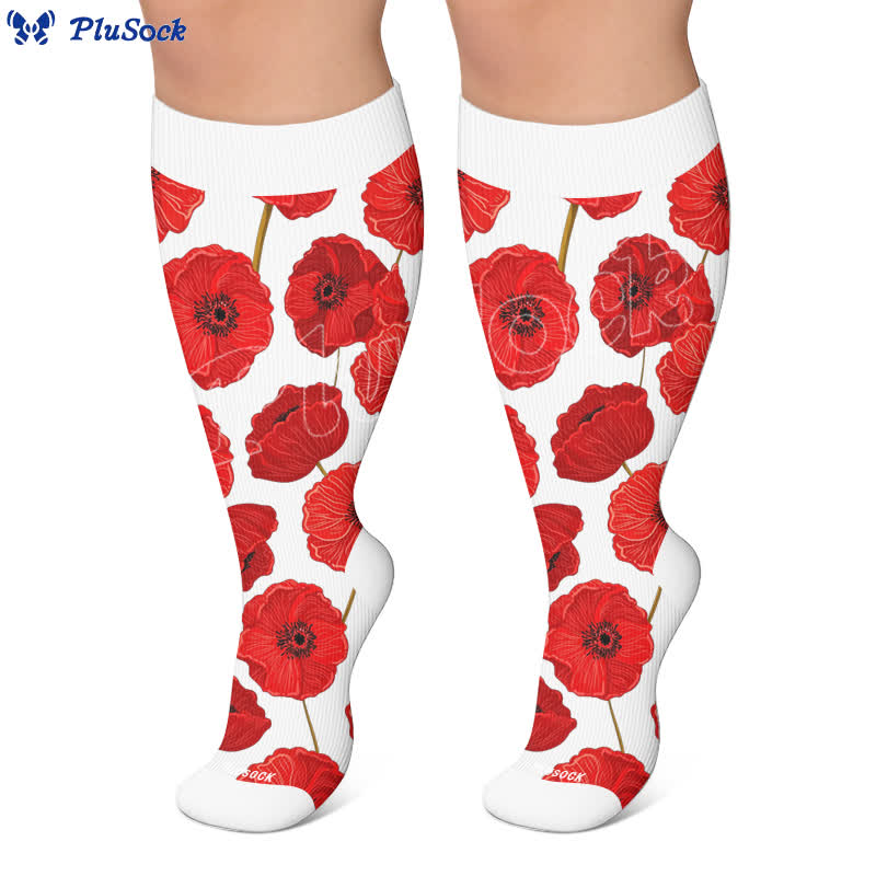 Plusock Plus Size Navy Leaf Compression Socks - image 5