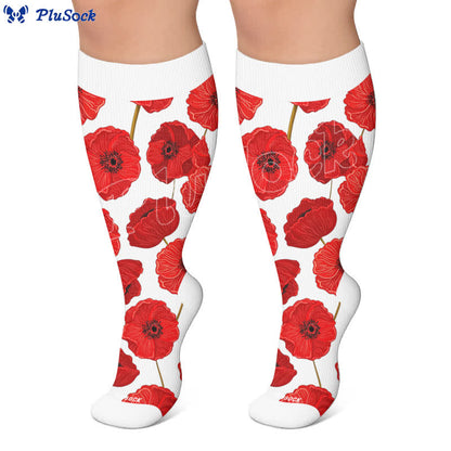 Plusock Plus Size Navy Leaf Compression Socks - image 5