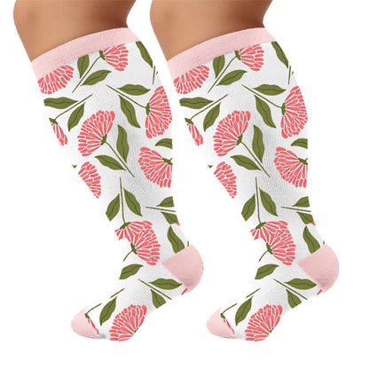 Plusock Plus Size Navy Leaf Compression Socks - image 10