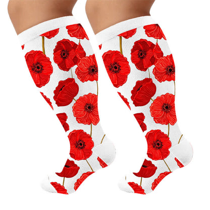 Plusock Plus Size Navy Leaf Compression Socks - image 9
