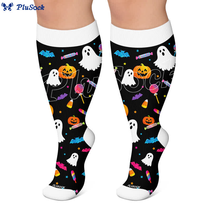Plusock Plus Size Lavender Bear Compression Socks - image 5