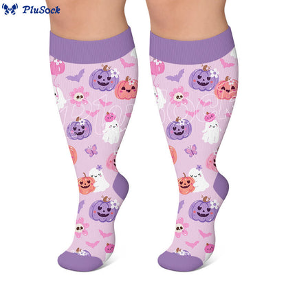 Plusock Plus Size Lavender Bear Compression Socks - image 7