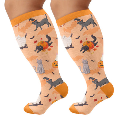Plusock Plus Size Lavender Bear Compression Socks - Orange - 4XL - image 8