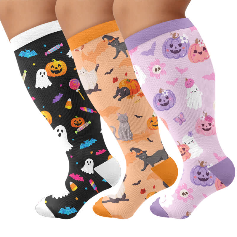 Plusock Plus Size Lavender Bear Compression Socks - image 4