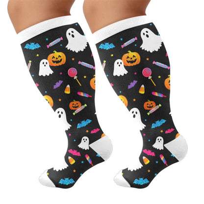 Plusock Plus Size Lavender Bear Compression Socks - Black - 4XL - image 10