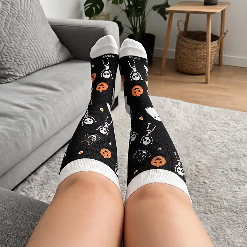 Plusock Plus Size Midnight Mischief Halloween Compression Socks - image 1