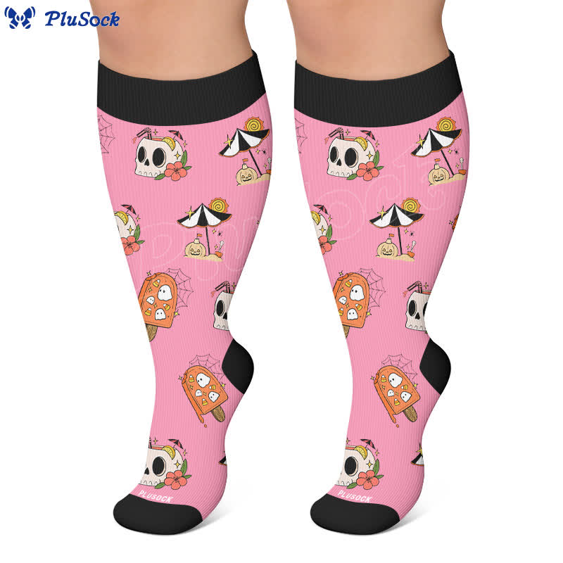Plusock Plus Size Midnight Mischief Halloween Compression Socks - image 6
