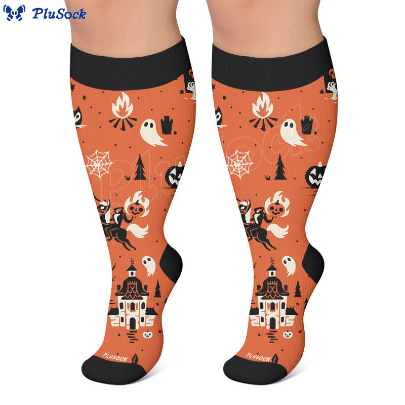 Plusock Plus Size Midnight Mischief Halloween Compression Socks - image 7