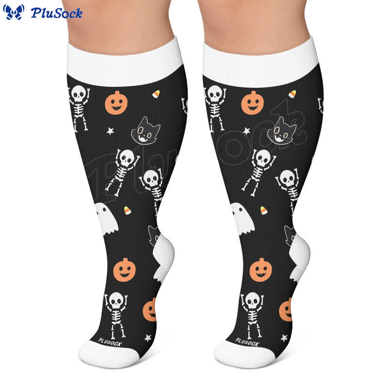 Plusock Plus Size Midnight Mischief Halloween Compression Socks - image 5