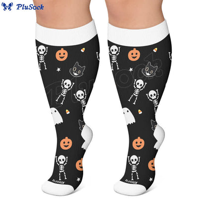 Plusock Plus Size Midnight Mischief Halloween Compression Socks - image 5