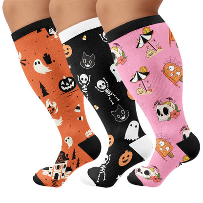 Plusock Plus Size Midnight Mischief Halloween Compression Socks - image 4