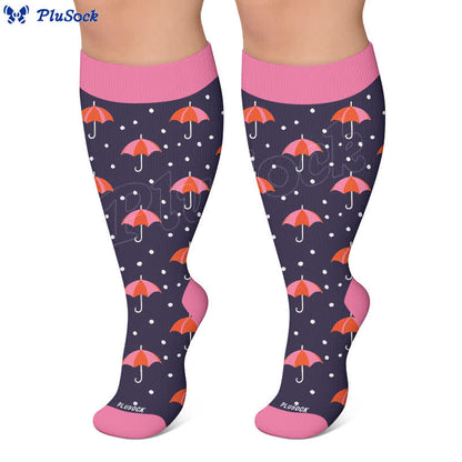 Plusock Plus Size Mushroom Meadow Compression Socks - image 9