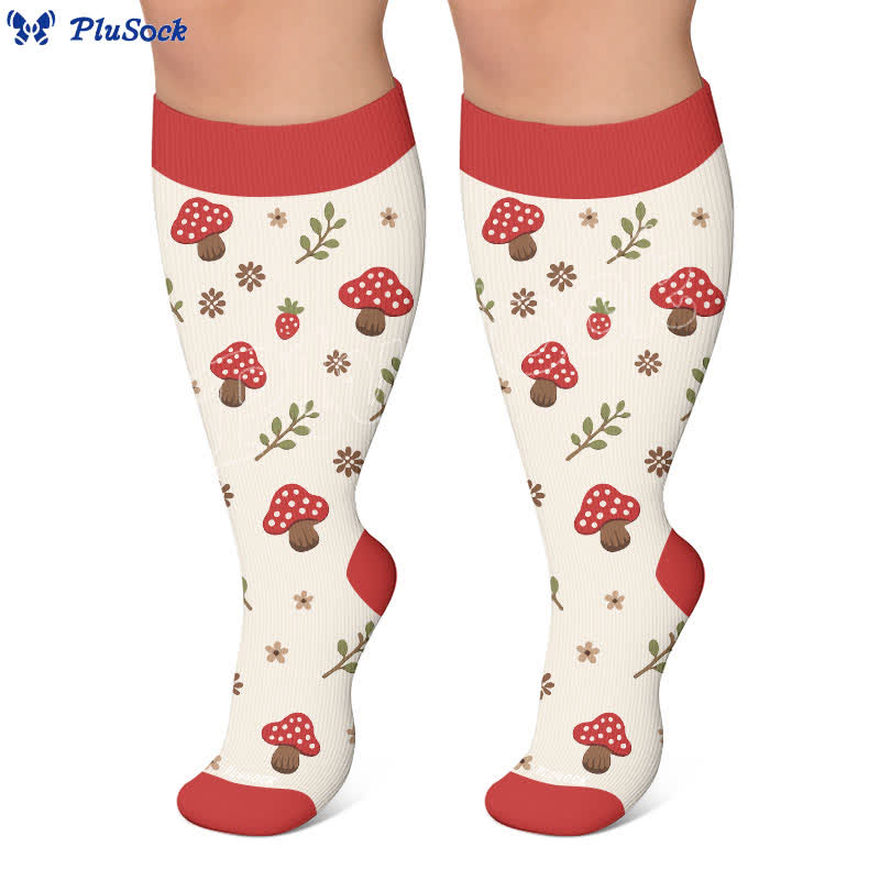 Plusock Plus Size Mushroom Meadow Compression Socks - image 6