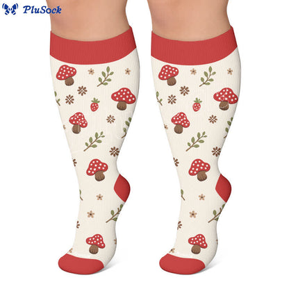 Plusock Plus Size Mushroom Meadow Compression Socks - image 6
