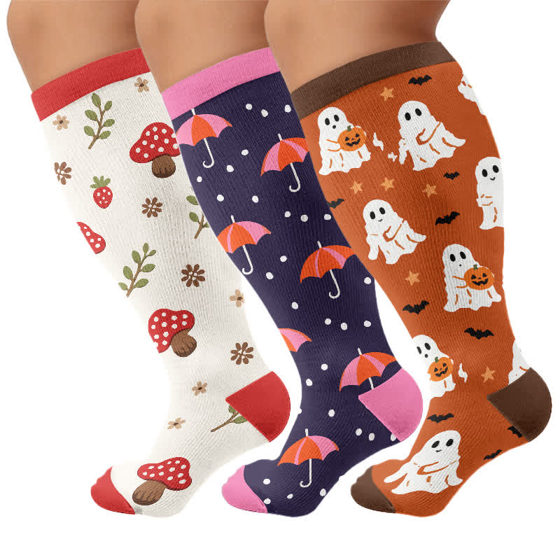 Plusock Plus Size Mushroom Meadow Compression Socks - image 4