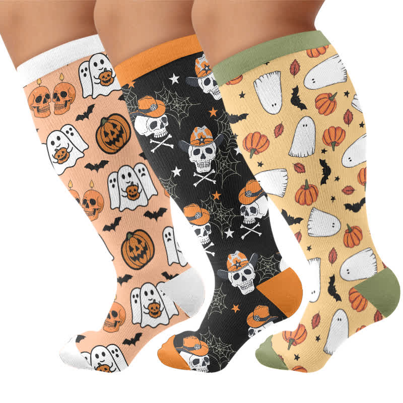 Plusock Plus Size Skull Star Compression Socks - image 7