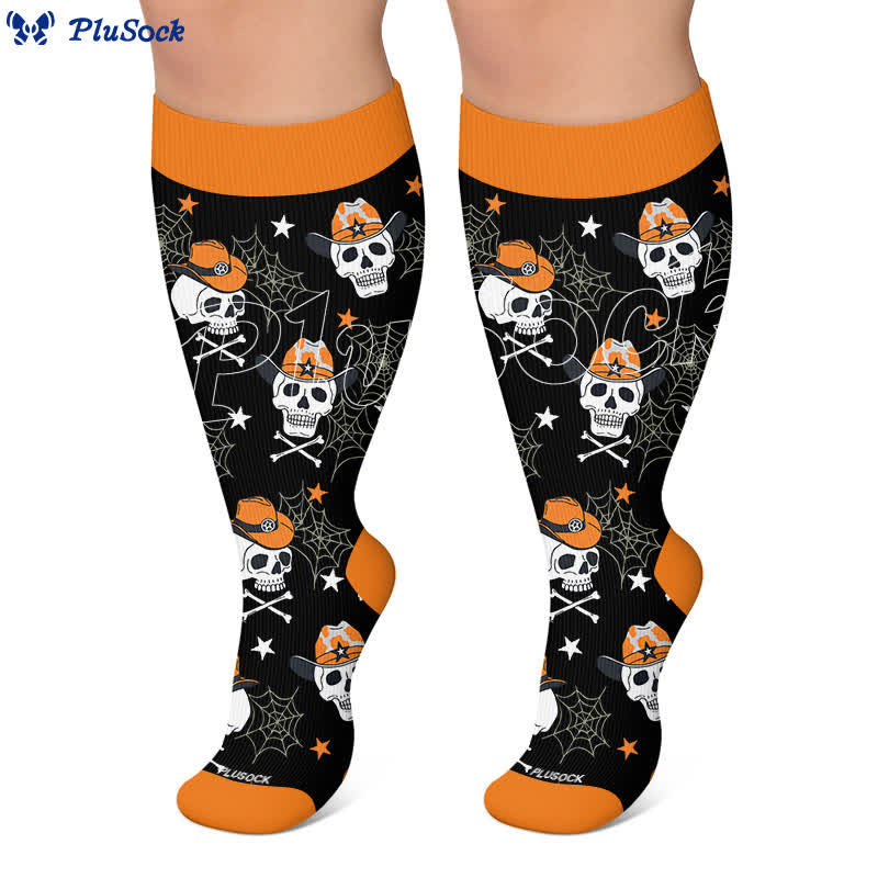 Plusock Plus Size Skull Star Compression Socks - image 5