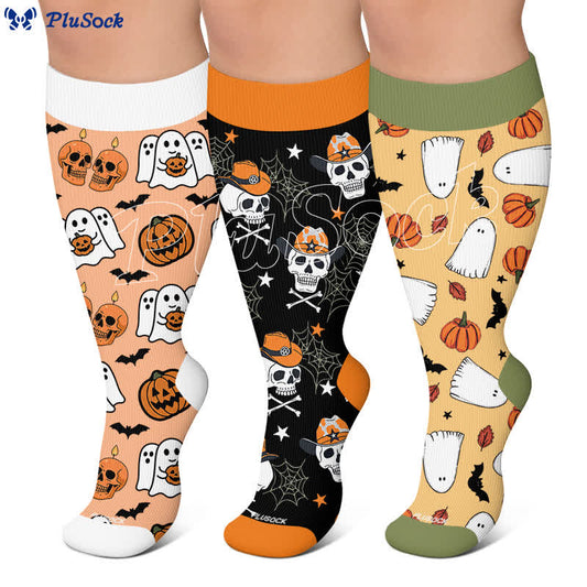 Plusock Plus Size Skull Star Compression Socks - image 0