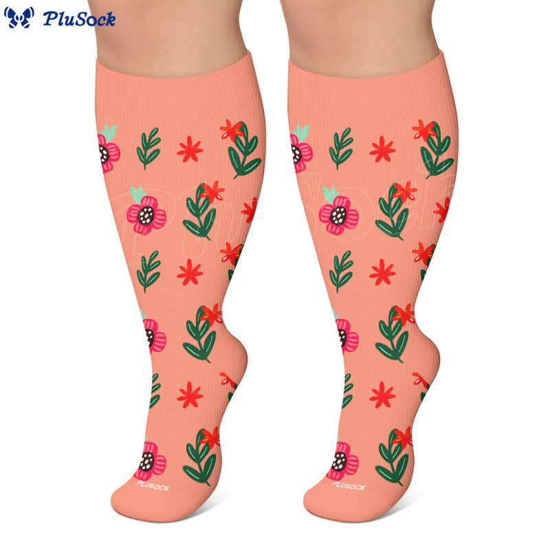 Plusock Plus Size Floral Beach Compression Socks - image 6