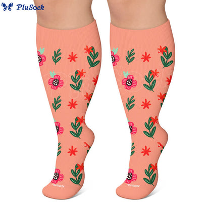 Plusock Plus Size Floral Beach Compression Socks - image 6