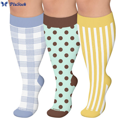 Plusock Plus Size Mixed Pattern Compression Socks - image 0