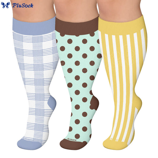 Plusock Plus Size Mixed Pattern Compression Socks - image 0
