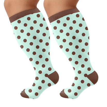 Plusock Plus Size Mixed Pattern Compression Socks - Green - 4XL - image 9