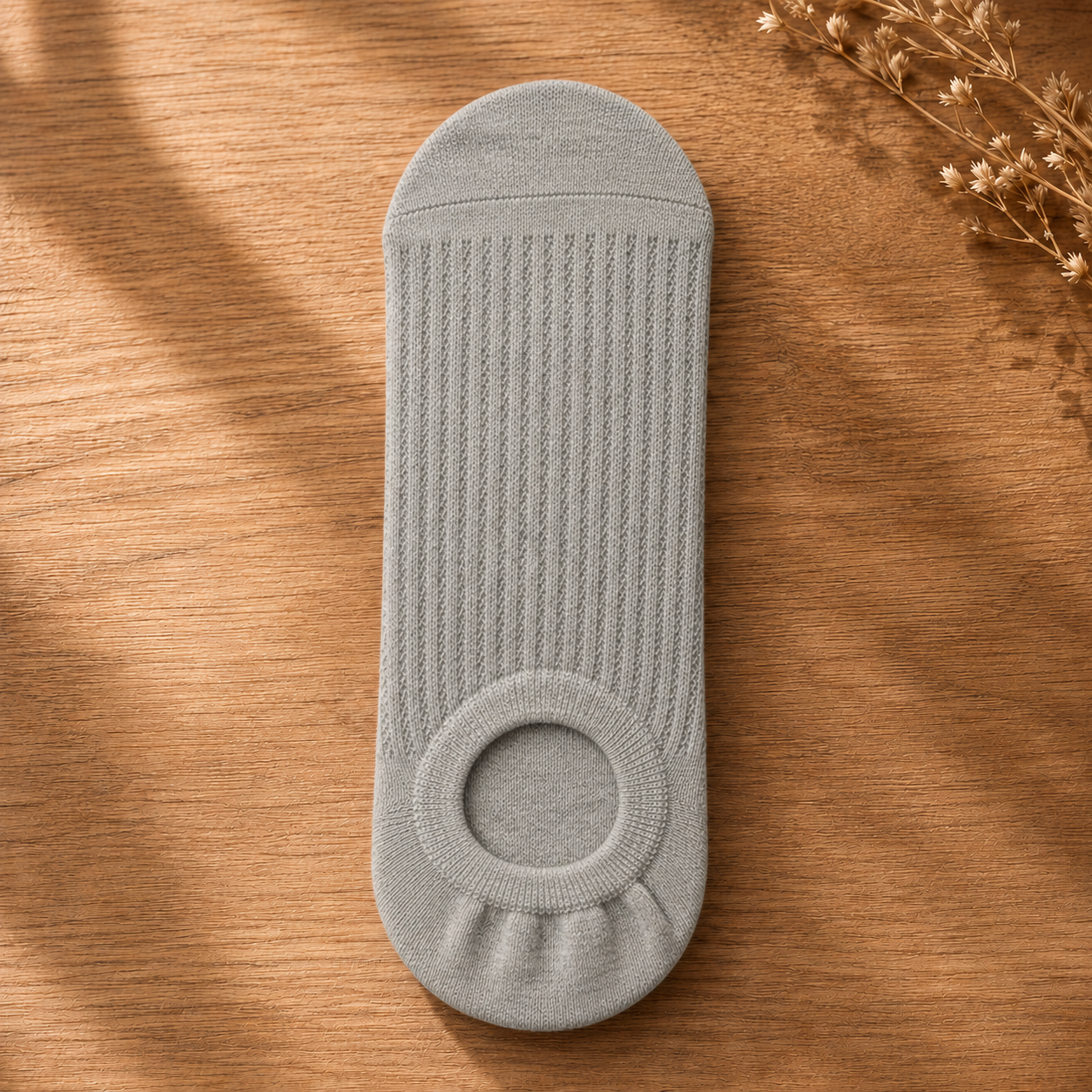 Plusock Ribbed Breathable No Show Socks (4 Pairs) - Grey - EU36-40(US3-7) - image 9