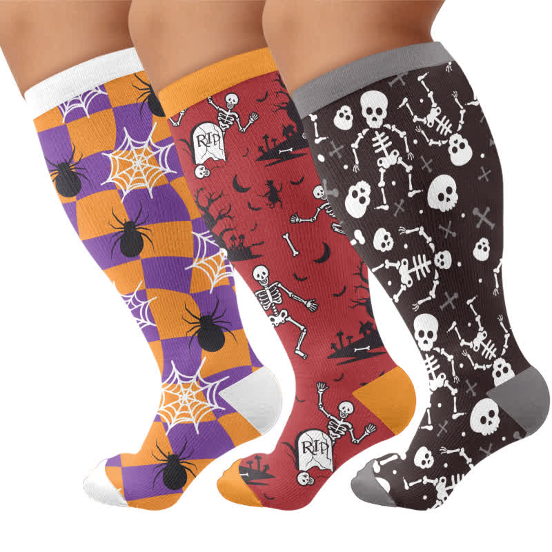 Plusock Plus Size Webs Bone Parade Compression Socks - image 4