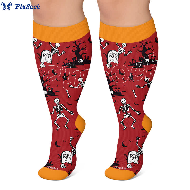 Plusock Plus Size Webs Bone Parade Compression Socks - image 7