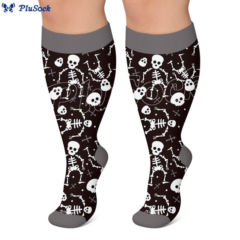 Plusock Plus Size Webs Bone Parade Compression Socks - image 5