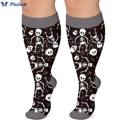 Plusock Plus Size Webs Bone Parade Compression Socks - image 5