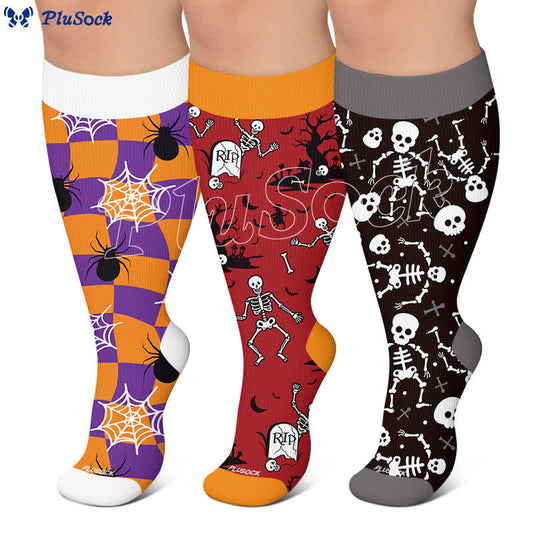 Plusock Plus Size Webs Bone Parade Compression Socks - image 0