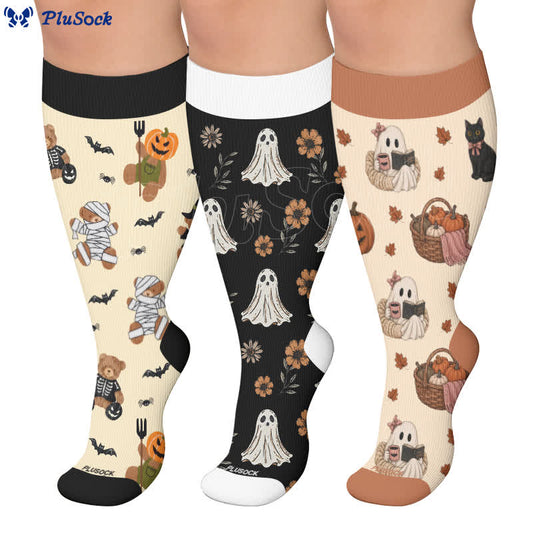 Plusock Plus Size Ghostly Autumn Tales Compression Socks - image 0