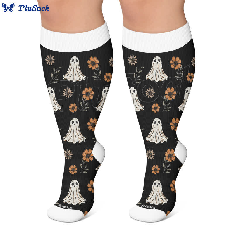 Plusock Plus Size Ghostly Autumn Tales Compression Socks - image 6