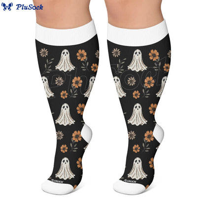 Plusock Plus Size Ghostly Autumn Tales Compression Socks - image 6