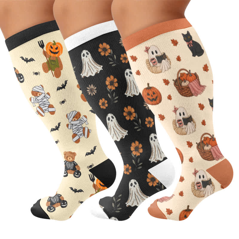 Plusock Plus Size Ghostly Autumn Tales Compression Socks - image 4