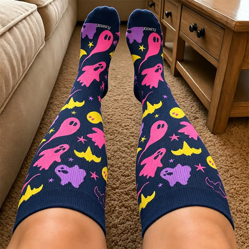 Plusock Plus Size Skeleton Party Compression Socks - image 3
