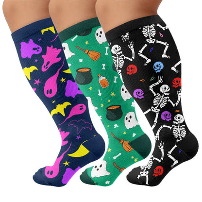 Plusock Plus Size Skeleton Party Compression Socks - image 4