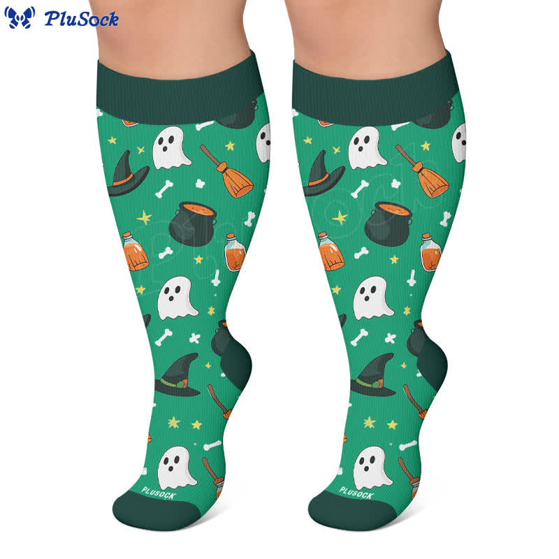 Plusock Plus Size Skeleton Party Compression Socks - image 5