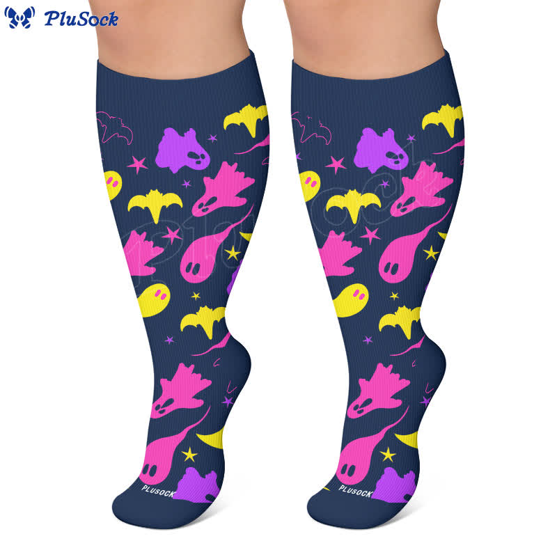 Plusock Plus Size Skeleton Party Compression Socks - image 6