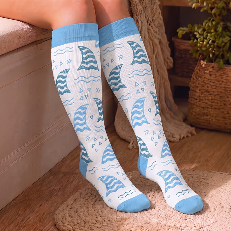Plusock Plus Size Ocean Wave Compression Socks - image 3