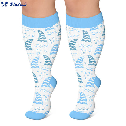 Plusock Plus Size Ocean Wave Compression Socks - image 6