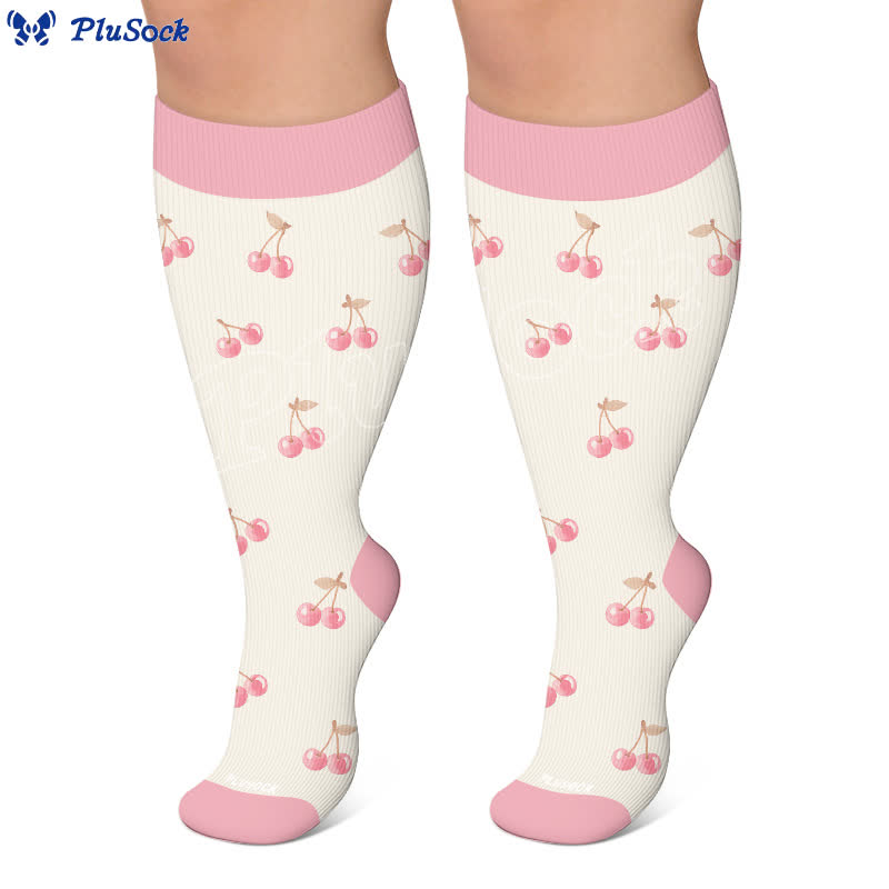 Plusock Plus Size Cherry Bow Compression Socks - image 10