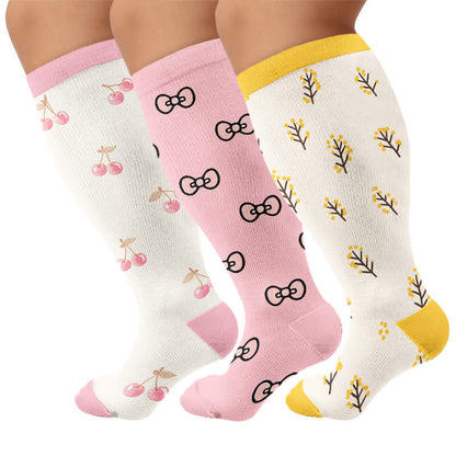 Plusock Plus Size Cherry Bow Compression Socks - image 4