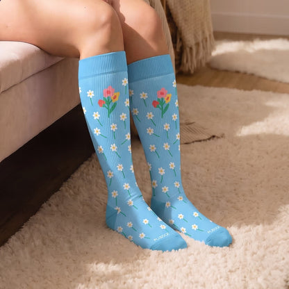 Plusock Plus Size Floral Patchwork Compression Socks - image 3