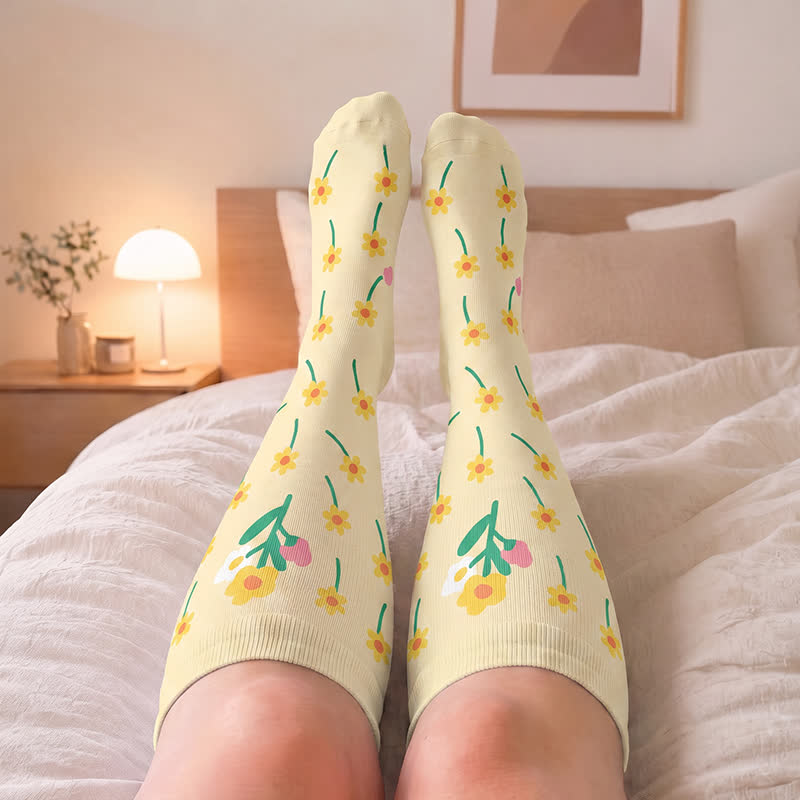 Plusock Plus Size Floral Patchwork Compression Socks - image 1