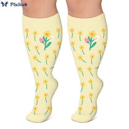 Plusock Plus Size Floral Patchwork Compression Socks - image 10