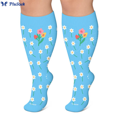 Plusock Plus Size Floral Patchwork Compression Socks - image 8